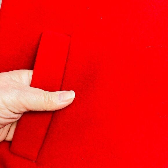 Soft Surroundings Wool Blend Coat Womens M‎ Red Frog Clasp Long City Holiday - Picture 9 of 14